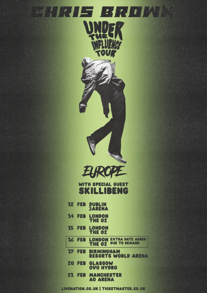 Chris Brown updated tour poster UK 2023 Chris Brown updated tour poster UK 2023