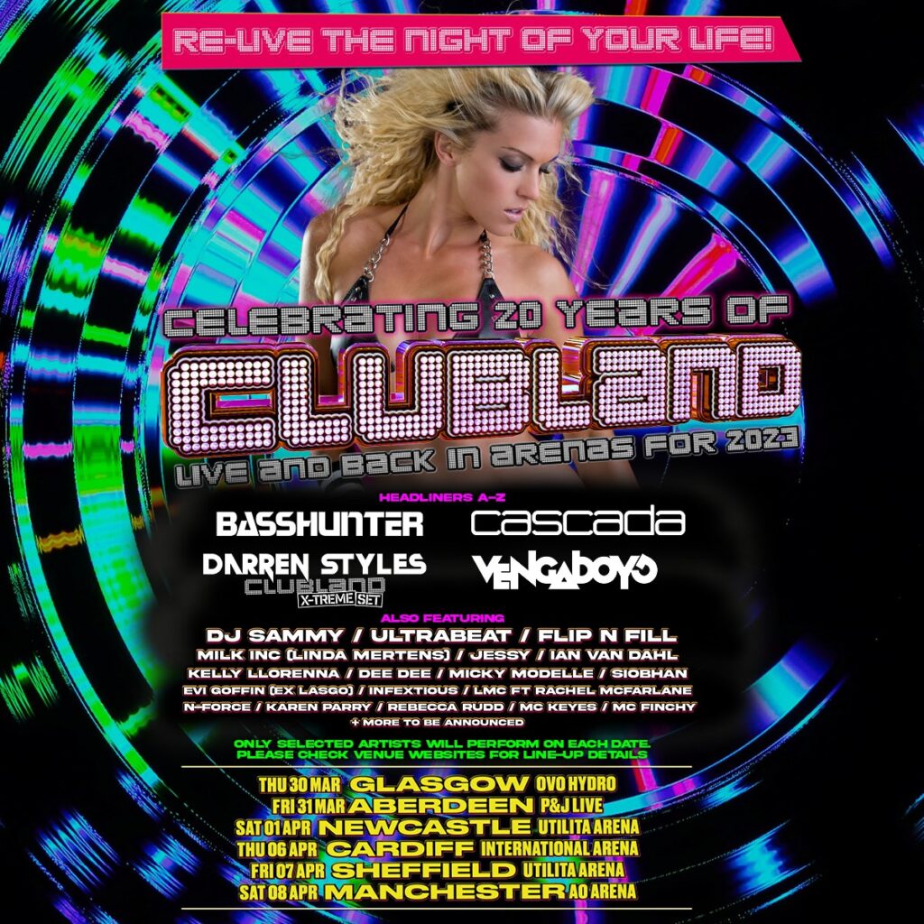 Clubland 2023 tour poster