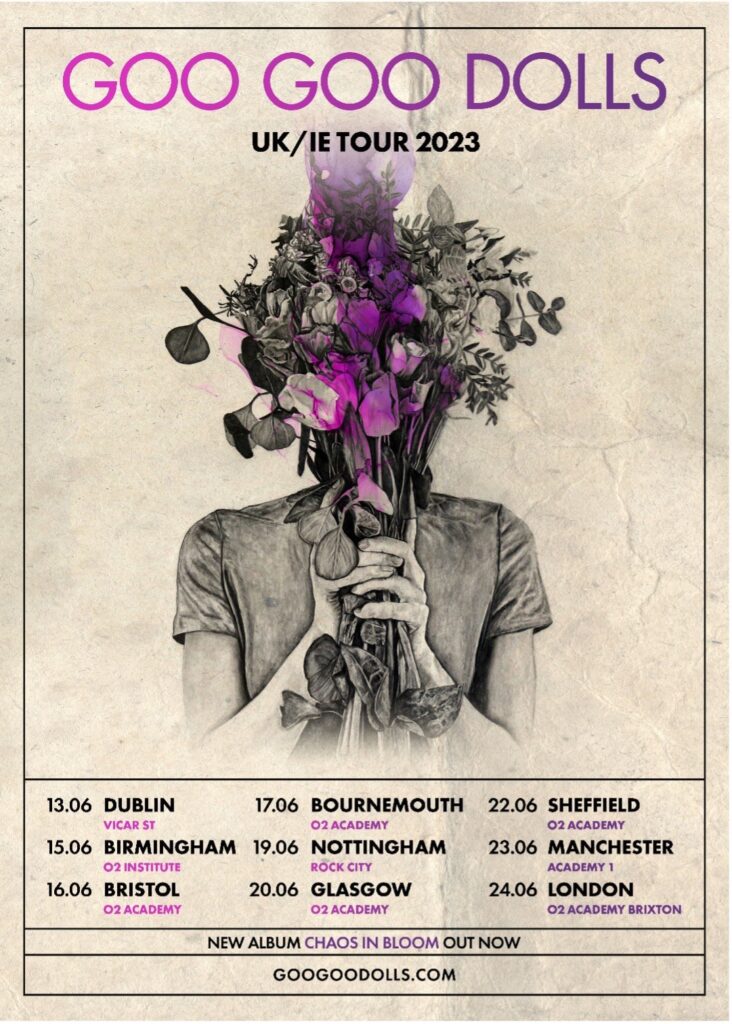 Goo Goo Dolls 2023 uk tour poster