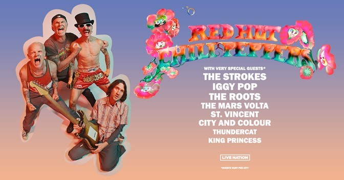 Red Hot Chilli Peppers 2023 world tour poster