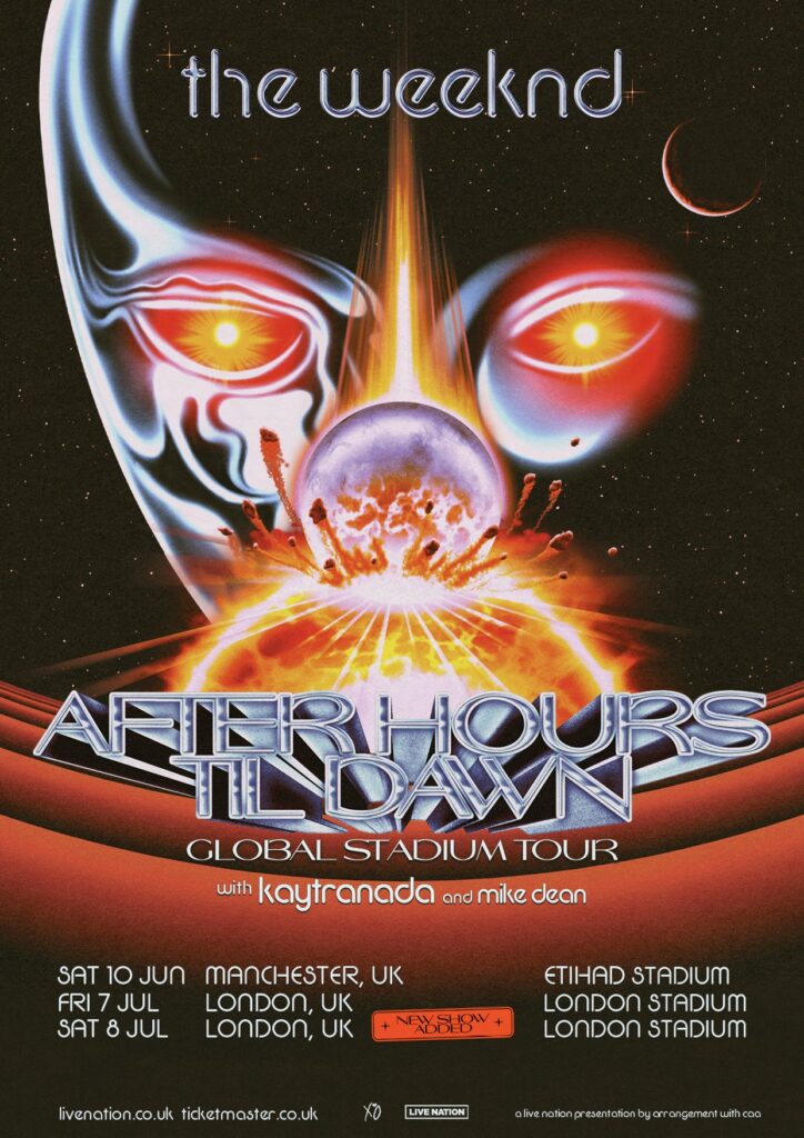 The Weeknd 2023 uk tour poster after hours til dawn updated The Weeknd 2023 uk tour poster After Hours Til Dawn updated