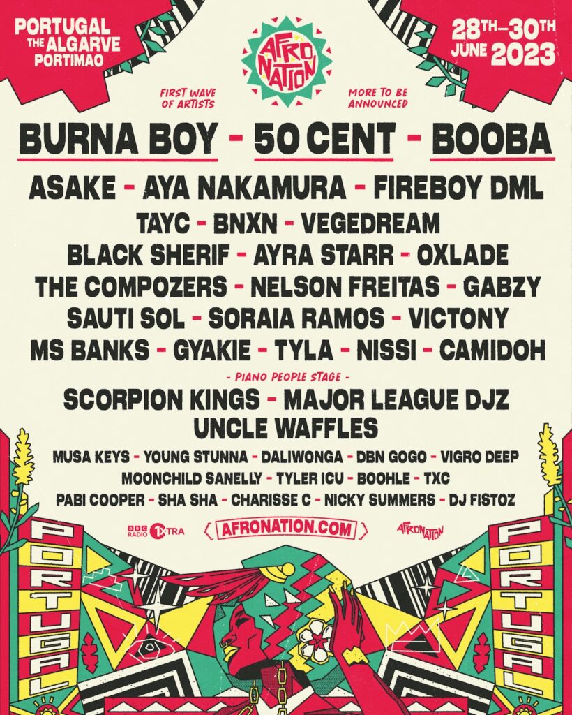 Afro Nation Portugal 2023 line-up poster