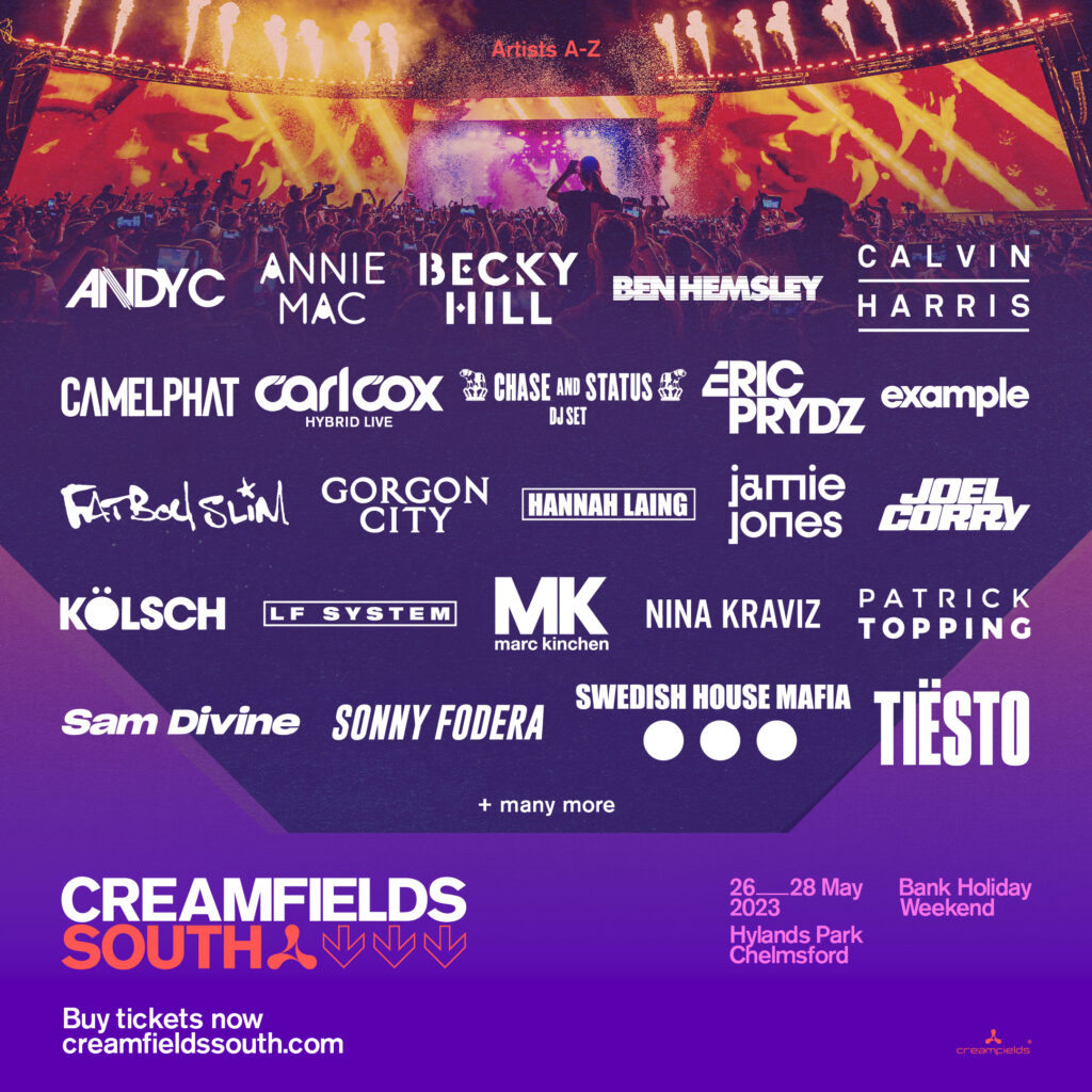 Creamfields South 2022 line up poster