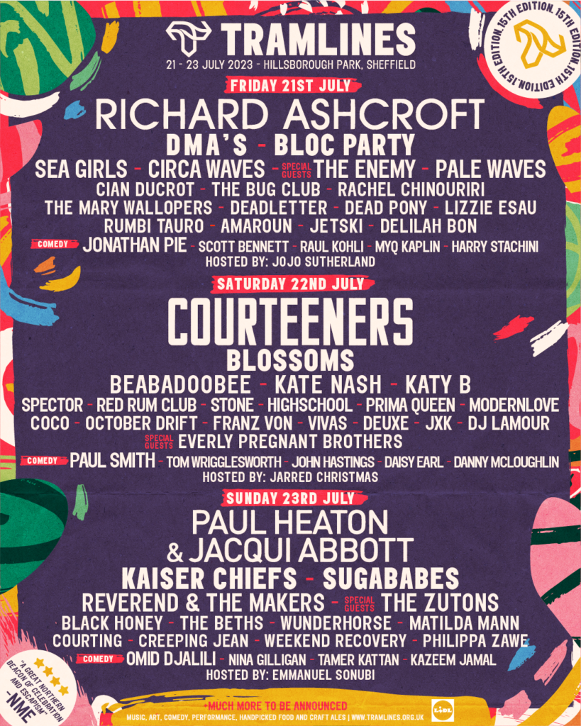 FINAL TL23 Lineup Poster Tramlines 2023 line-up poster