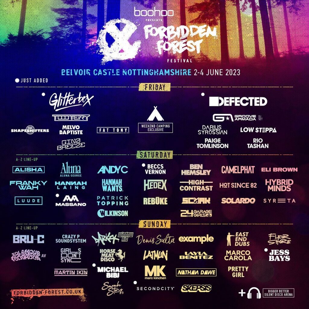 Forbidden Forest 2023 line up poster Forbidden Forest 2023 line-up poster
