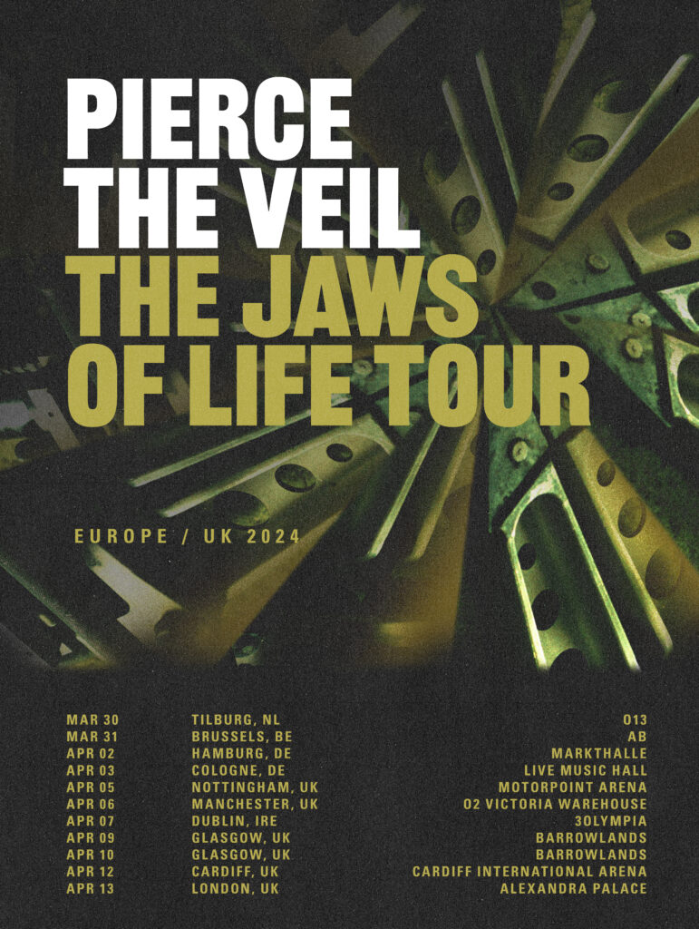 Pierce The Veil 2024 Europe UK tour poster