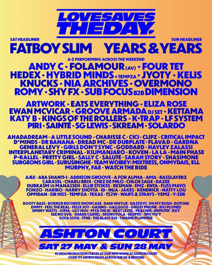 Love Saves The Day 2023 line up poster Love Saves The Day 2023 line-up poster