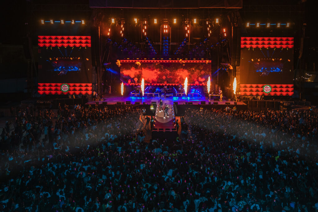 P Square performing Afro Nation Portugal Portimao. 1st July 2022 main stage from hennessy sky terrace bar