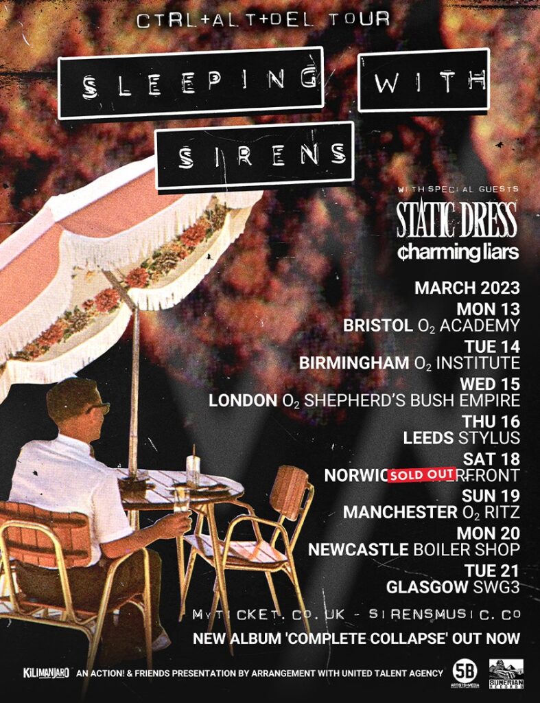 Sleeping with Sirens 2023 tour poster new