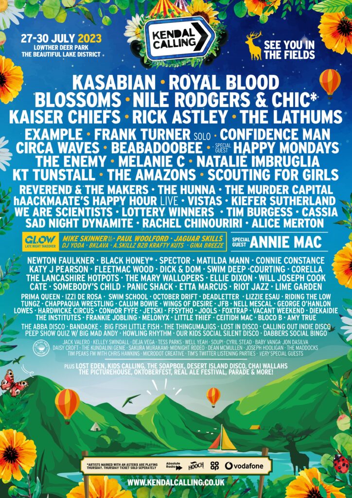 T7dbIWl8 Kendal Calling 2023 line-up poster