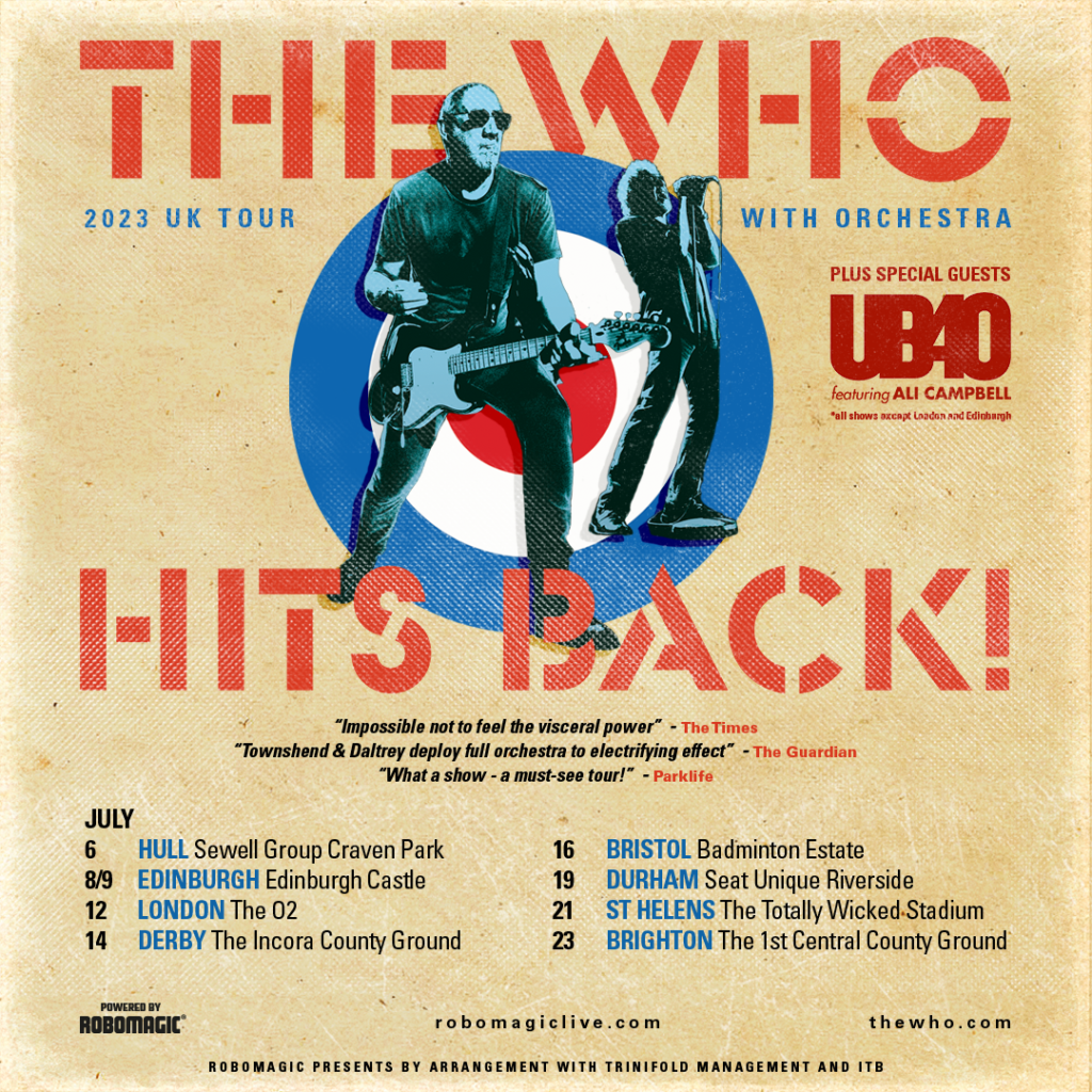 The Who 2023 UK tour poster The Who tour poster 2023 UK