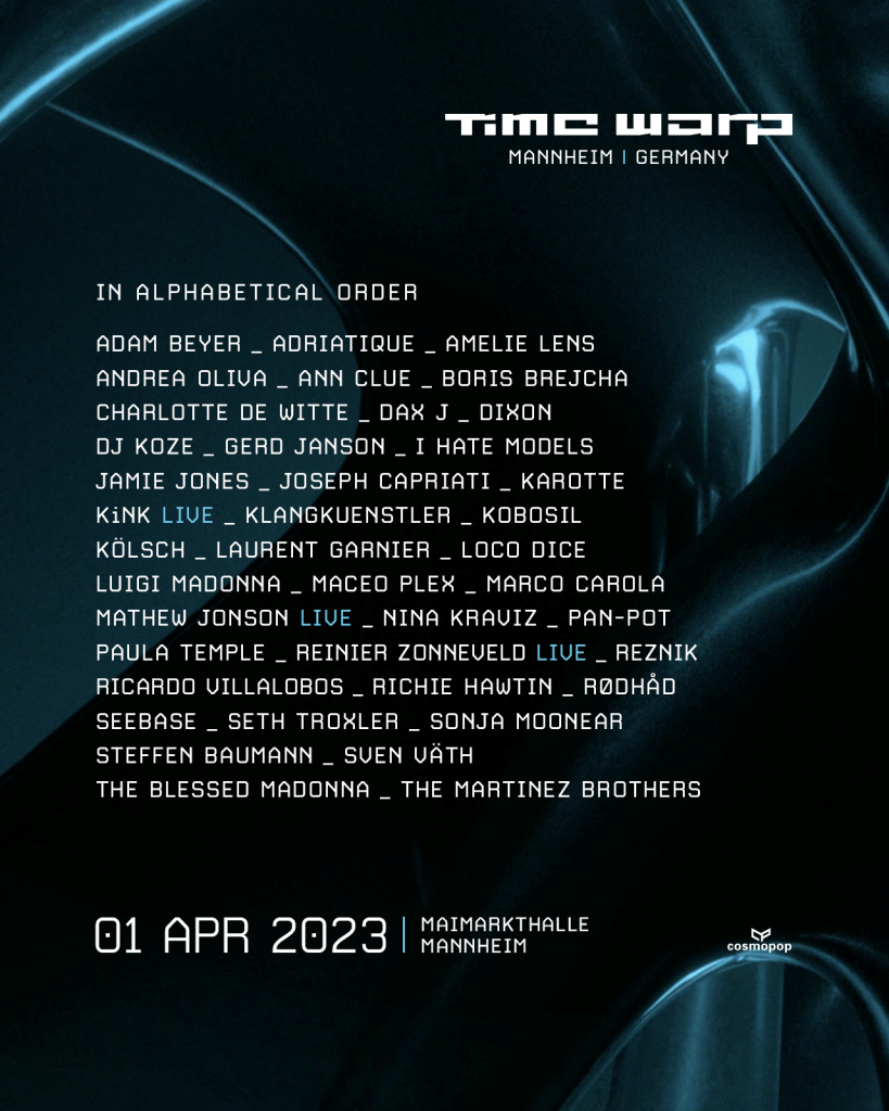 Time Warp 2023 line up poster Time Warp 2023 line-up poster