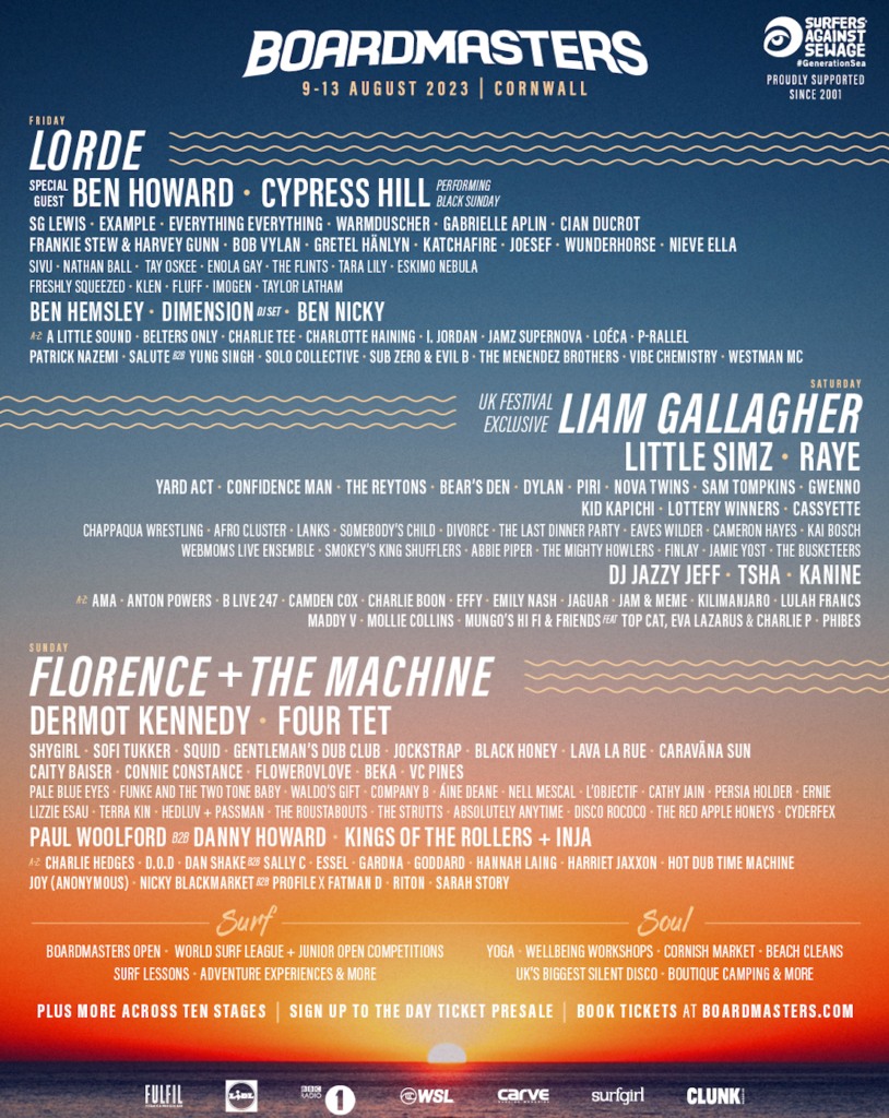 Boardmasters 2023 latest line-up poster