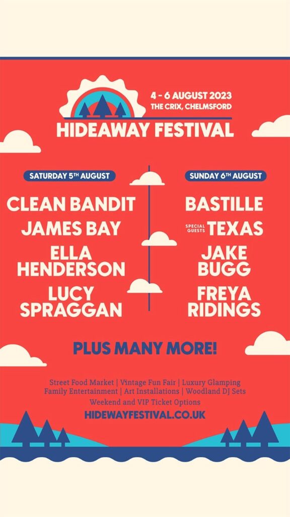 Hideaway Festival line up poster 2023 Hideaway Festival 2023 line-up poster