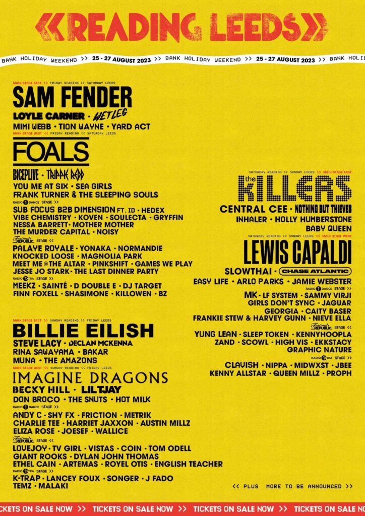Reading and Leeds latest line-up poster 2023