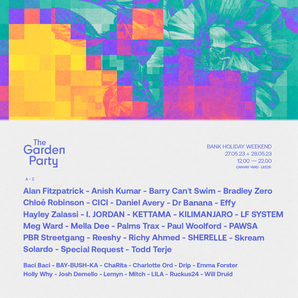 The Garden Party Leeds line up poster 2023 The Garden Party Leeds line up poster 2023