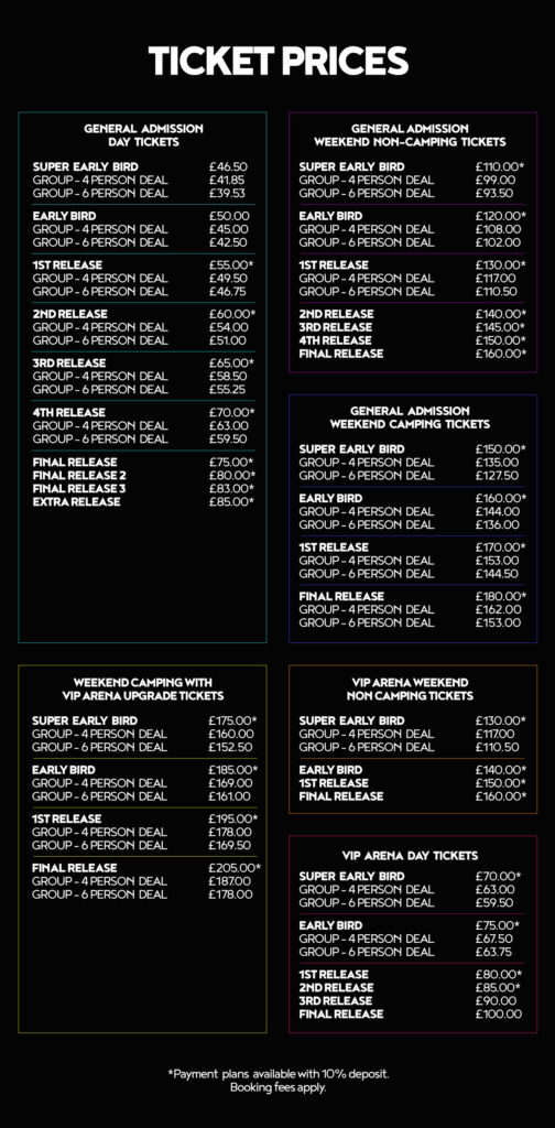 We Are FSTVL 2023 ticket prices We Are FSTVL 2023 ticket pricing chart
