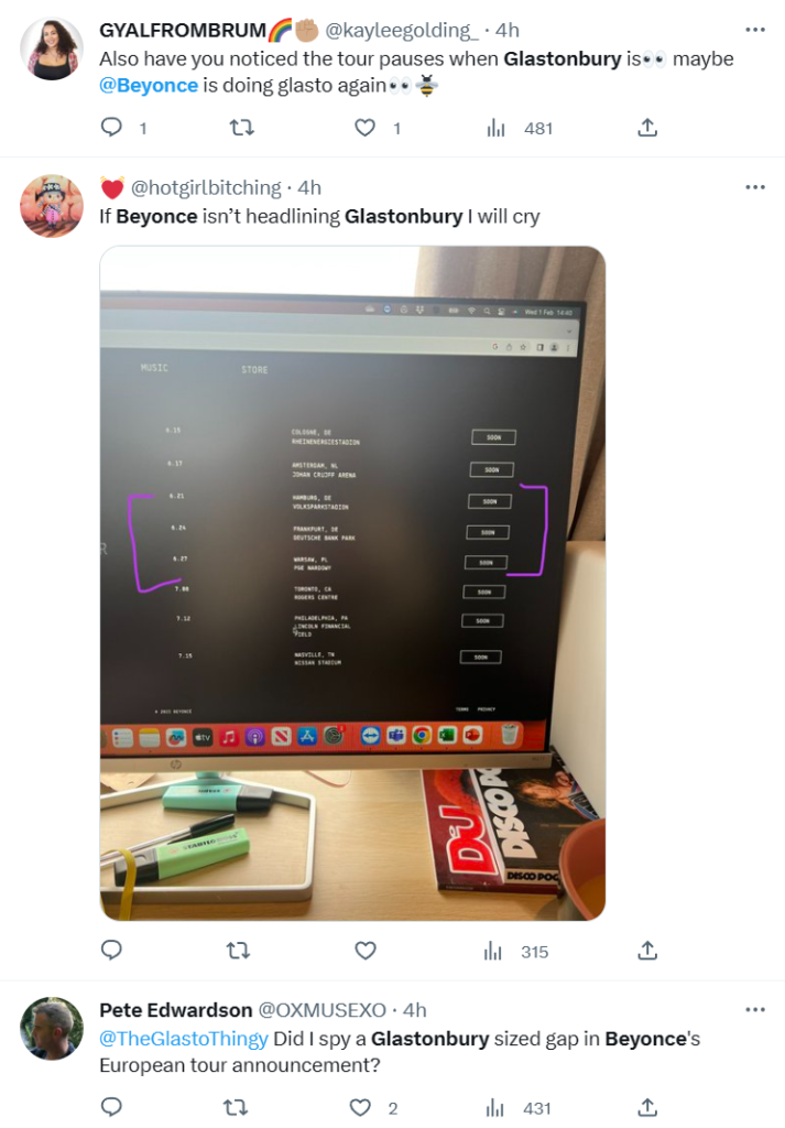 beyonce glastonbury tweets Tweets about Beyonce playing Glastonbury