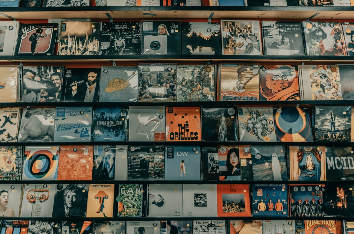 Albums on shelf shop