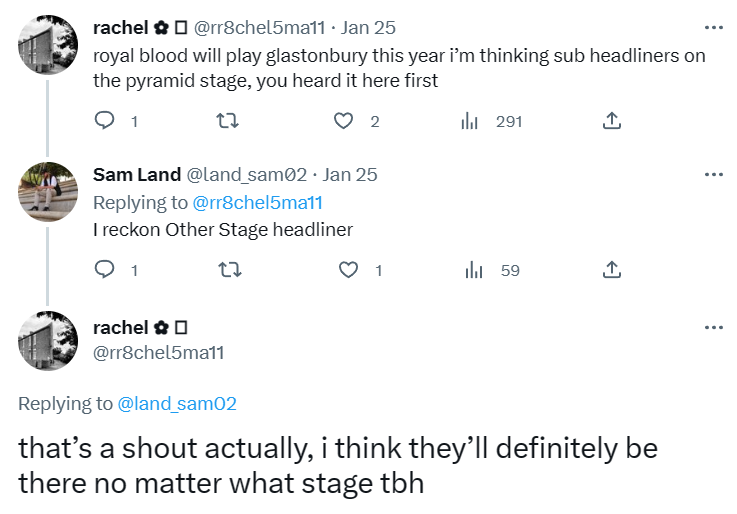 Royal Blood Glastonbury tweets