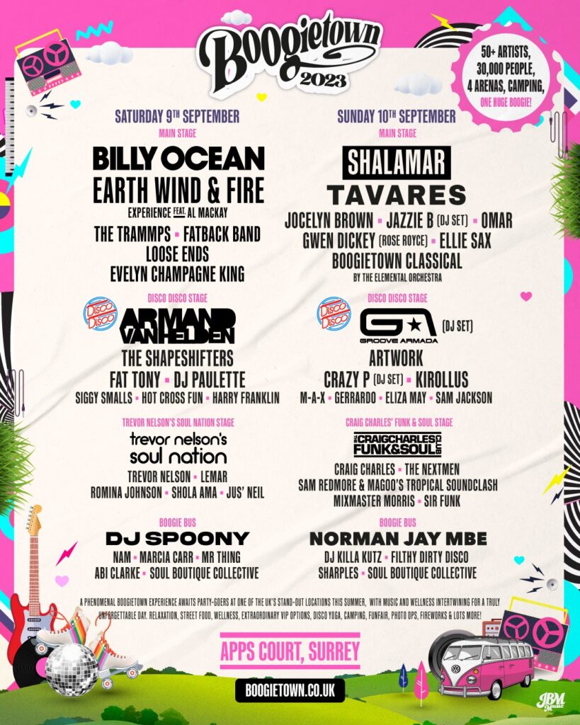 Boogietown 2023 line-up poster