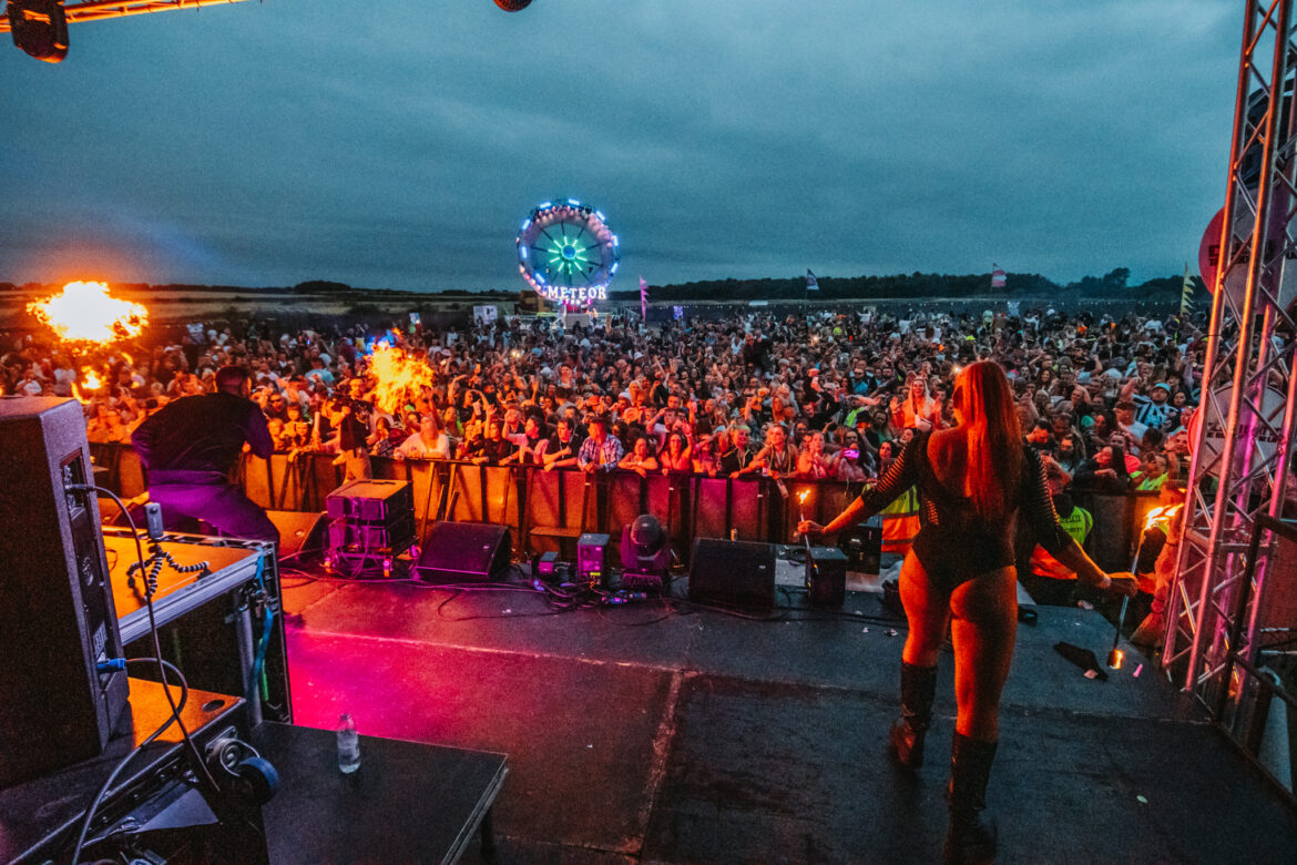 Clubland by the sea crowd shot from stage