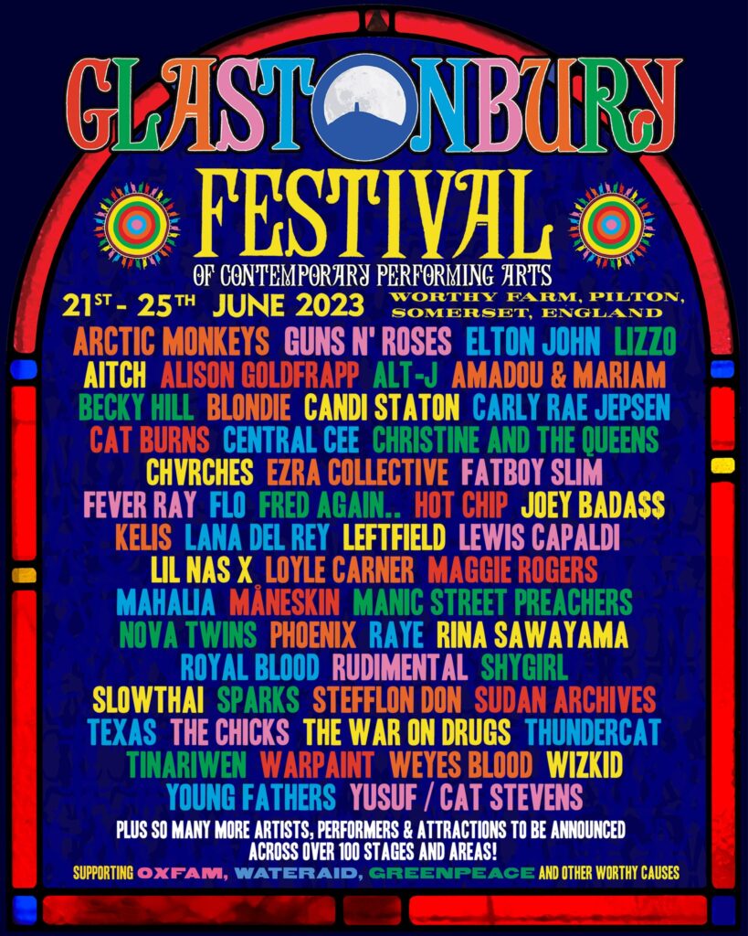 Glastonbury 2023 line-up poster