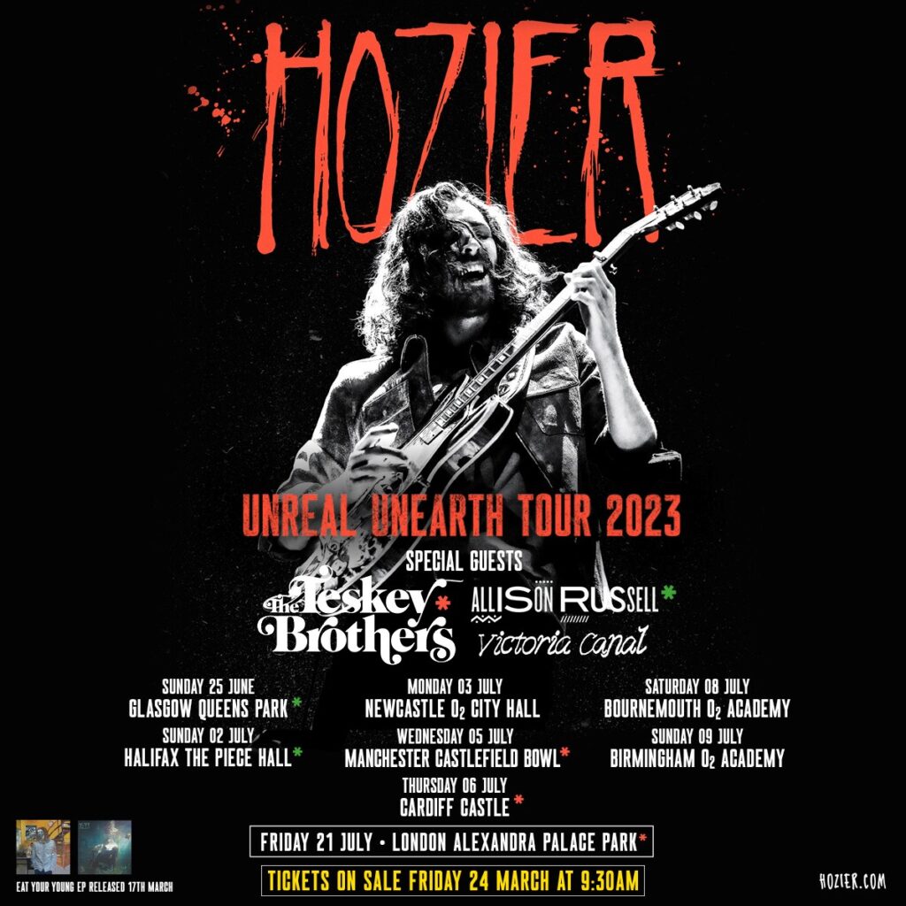 Hozier UK tour poster Hozier UK tour poster 2023