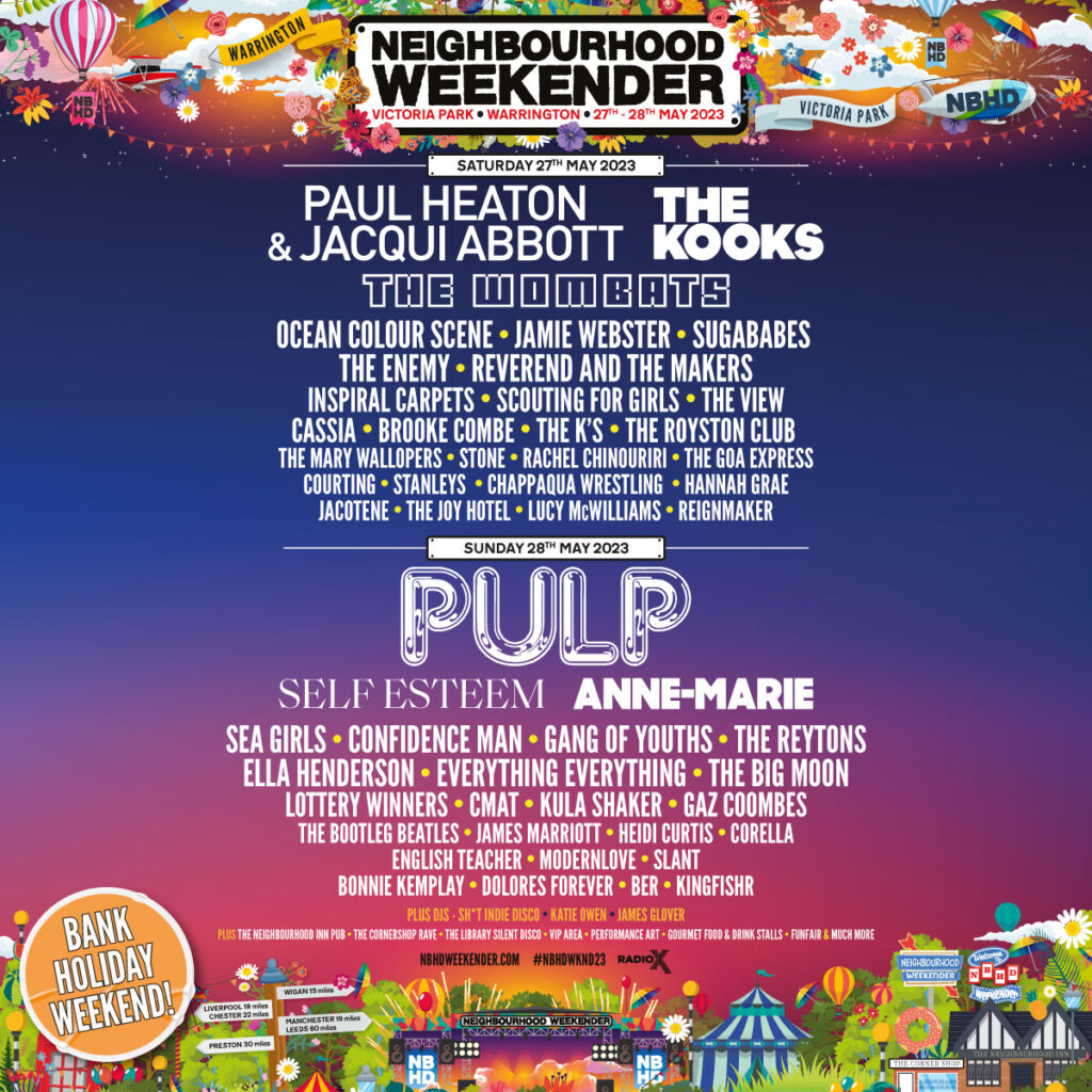 Neighbourhood Weekender new line up poster 2023 Neighbourhood Weekender new line-up poster 2023