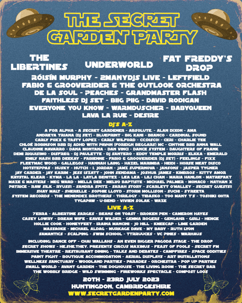Secret Garden Party 2023 new line up poster