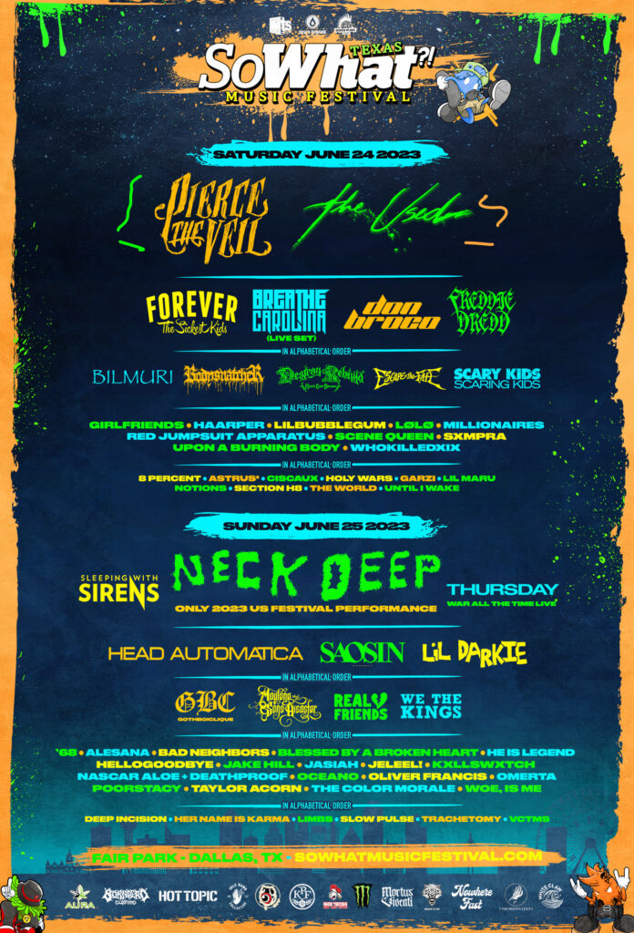 So What Texas 2023 line up poster So What?! Texas 2023 line-up poster
