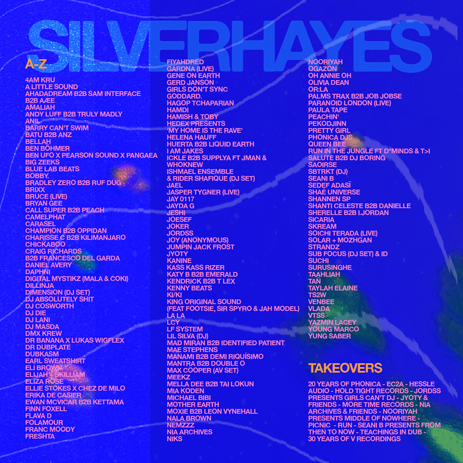 Glastonbury 2023 Silver Hayes line up overall a z Glastonbury 2023 Silver Hayes line-up poster A-Z