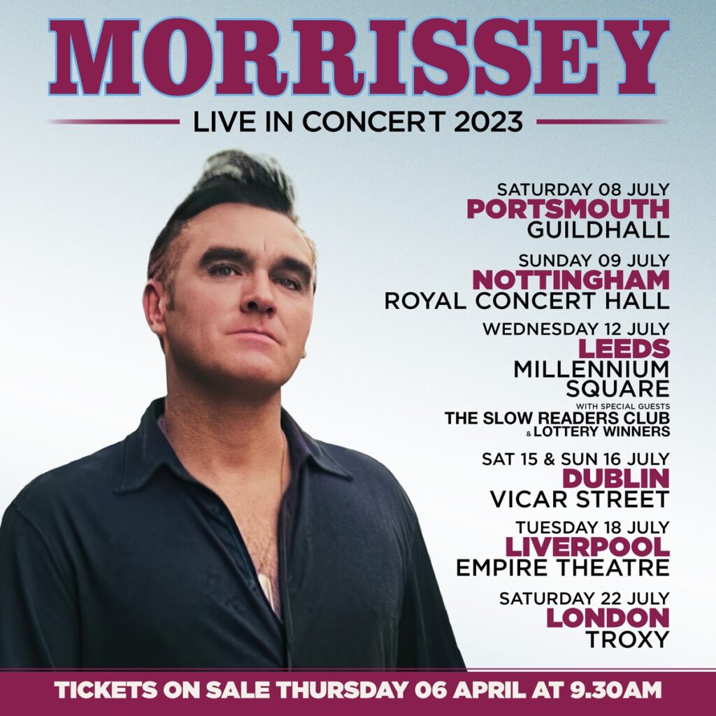 Morrisey 2023 tour poster Morrisey 2023 tour poster