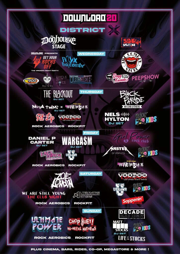 Download Festival 2023 District X line up poster Download Festival 2023 District X line up poster