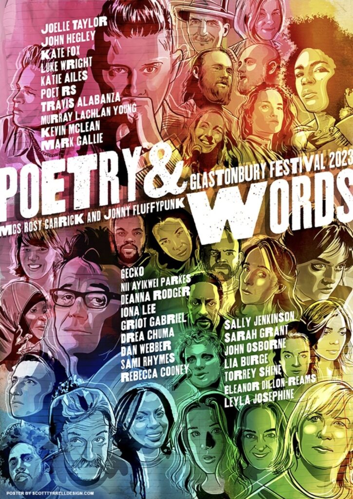Glastonbury 2023 Poetry Spoken Word line-up poster