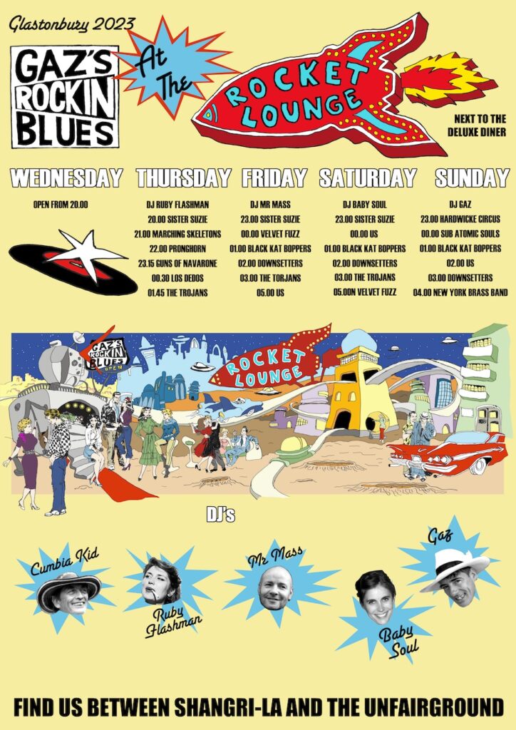 Glastonbury 2023 Deluxe Diner line-up poster