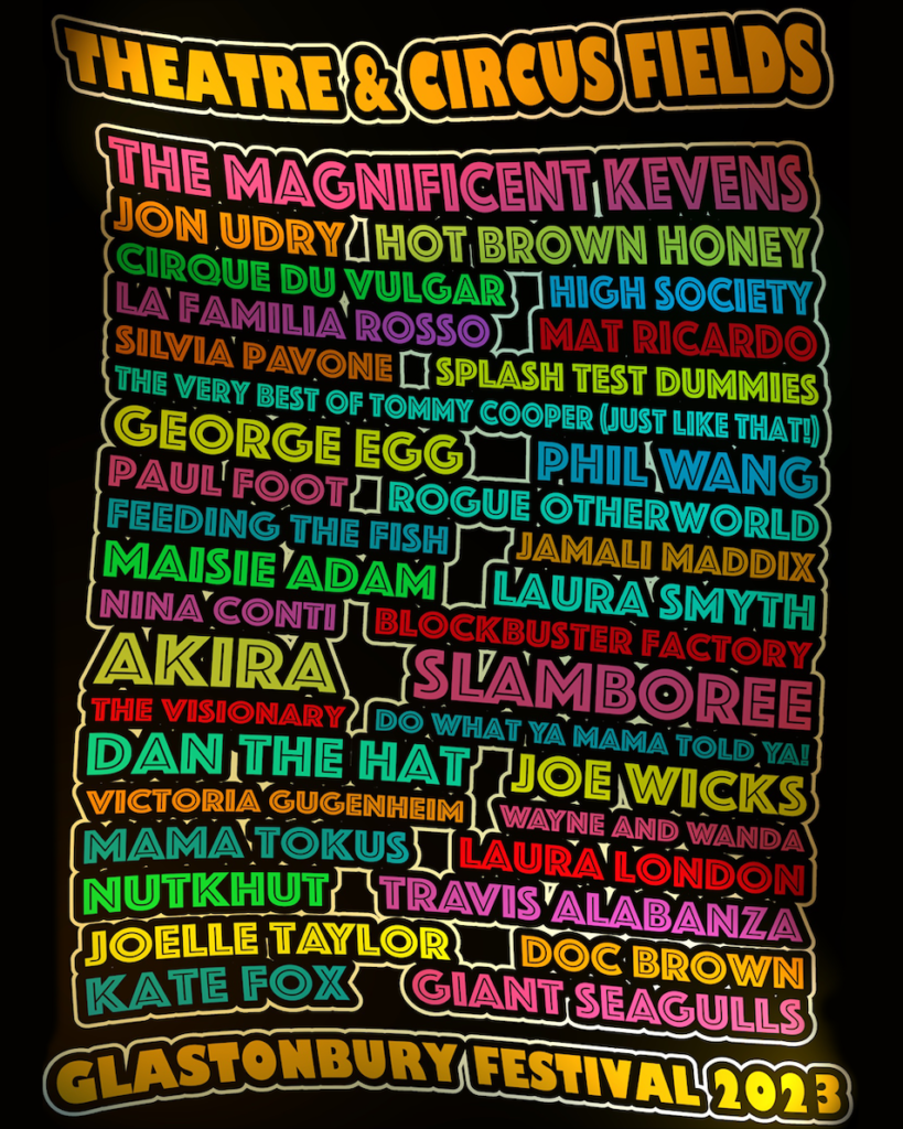 Glastonbury 2023 Theatre and Circus line-up poster