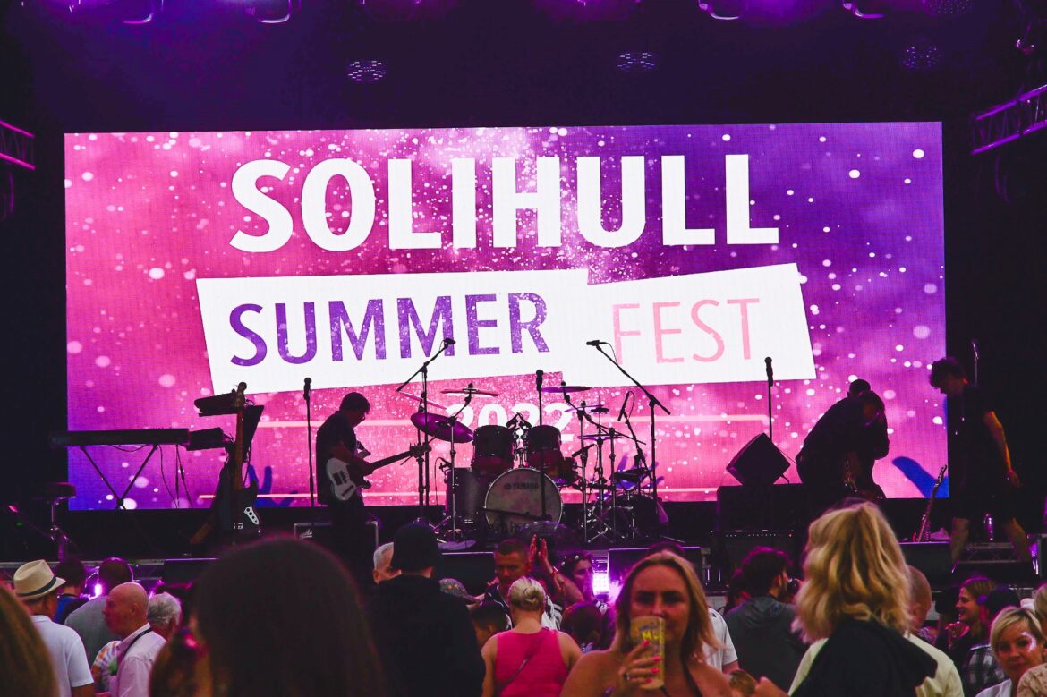 Solihull Summer Fest sign on stage