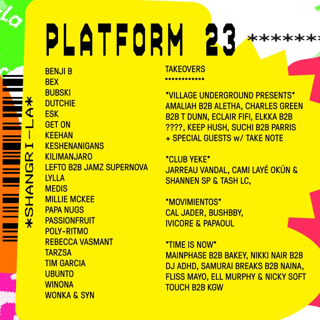 Glastonbury 2023 Platform 23 line-up poster