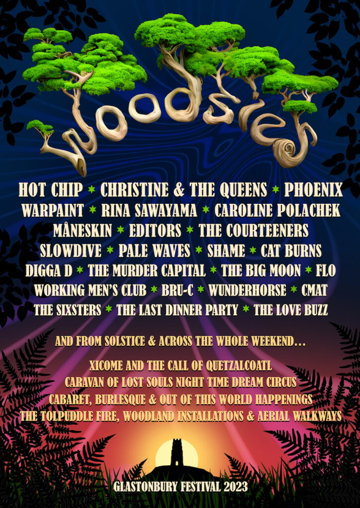 Glastonbury 2023 John Peel Woodsies line-up poster
