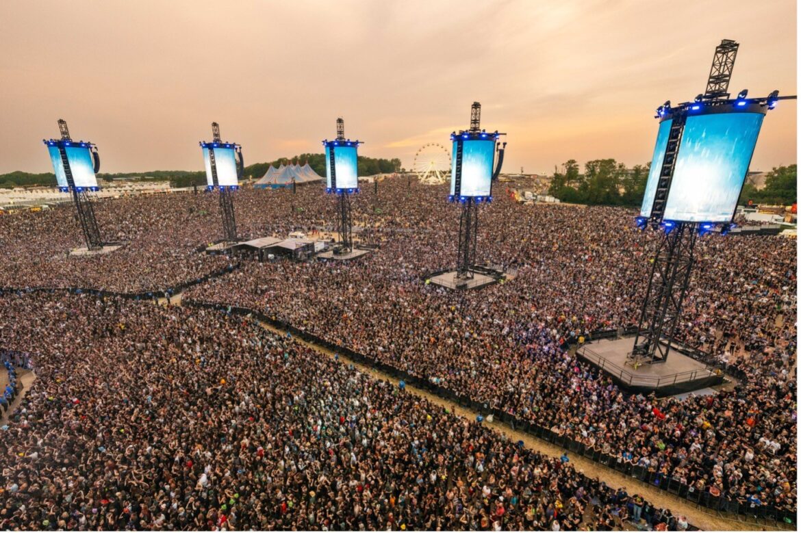 Download Festival 2023 crowd aerial shot main stage