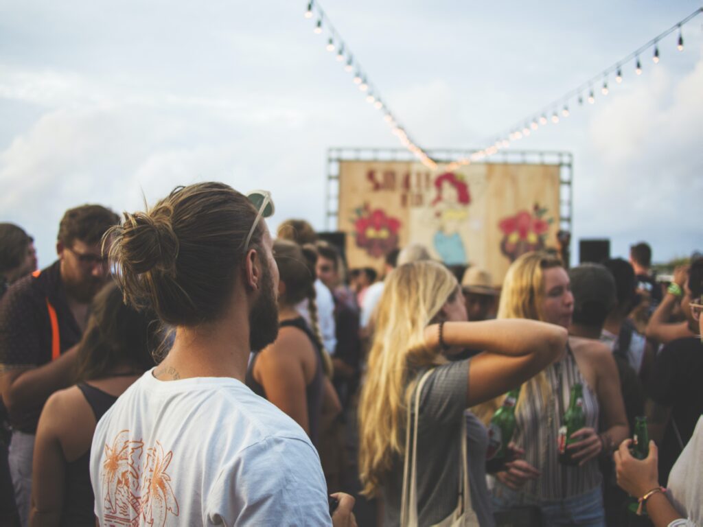 Festival crowd sign