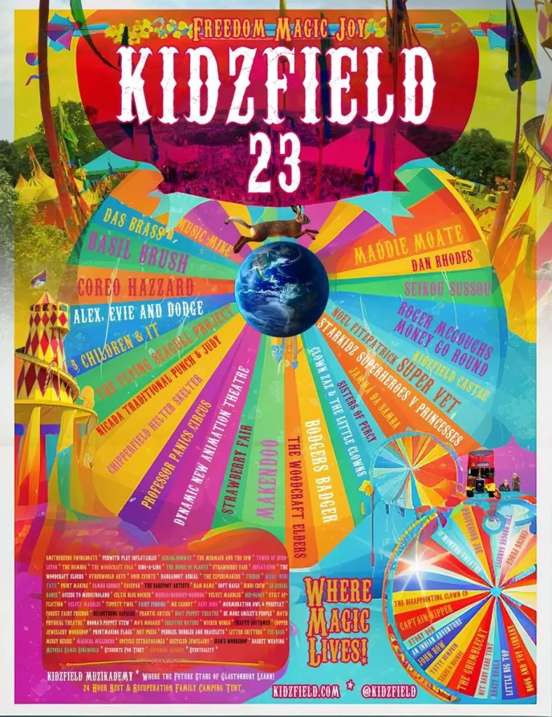Glastonbury 2023 Kidzfield line-up poster