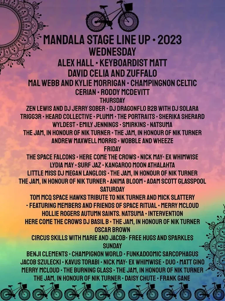 Glastonbury 2023 Mandala Stage line-up poster