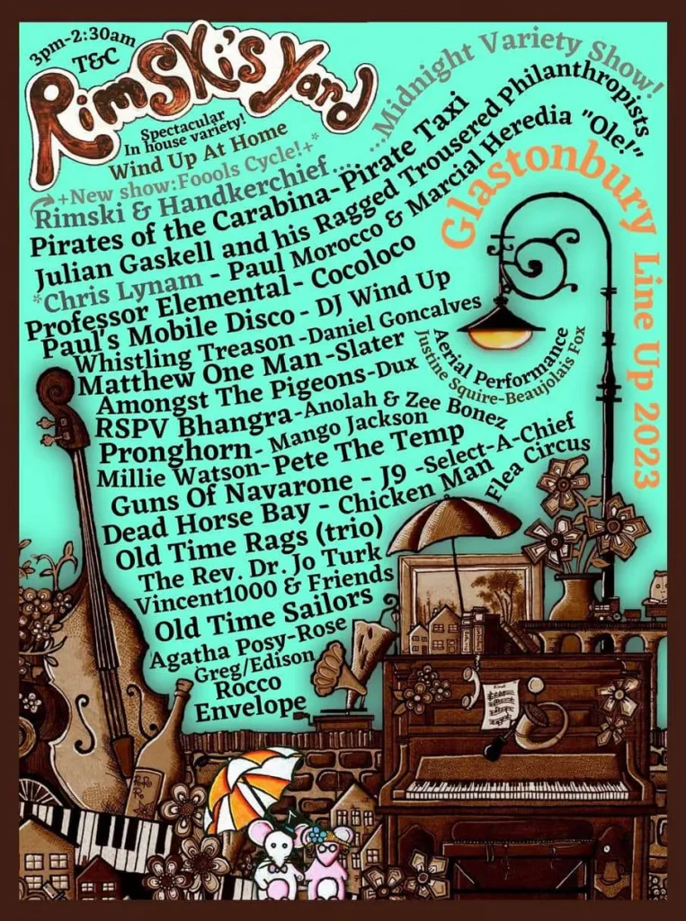 Glastonbury 2023 Rimski's Yard line-up poster