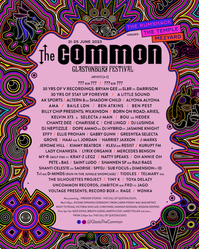 Glastonbury 2023 The Common line-up poster