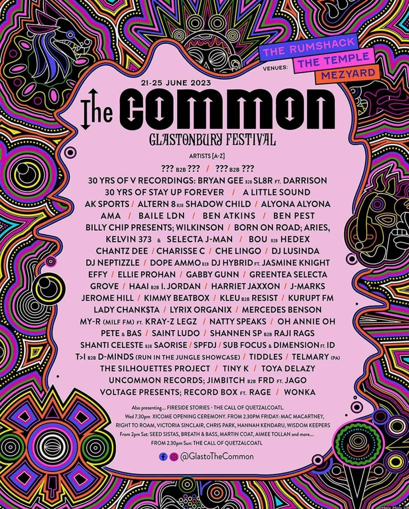 Glastonbury 2023 The Common line-up poster