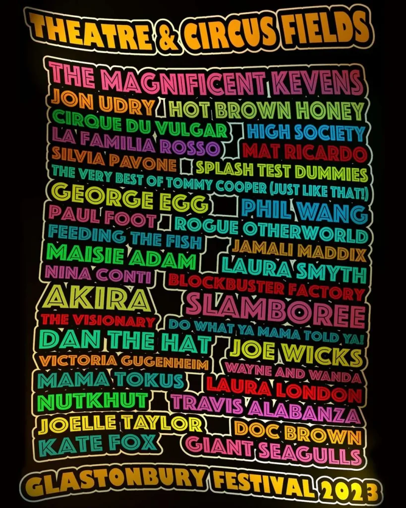 Glastonbury 2023 Theatre & Circus line-up poster