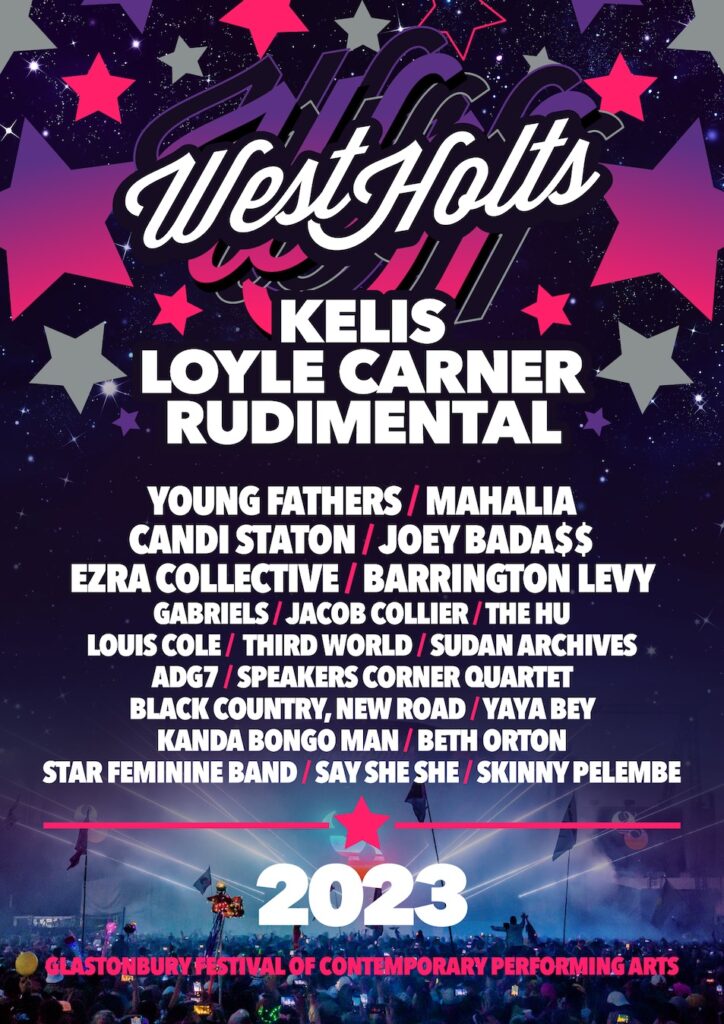 Glastonbury West Holts 2023 line up poster final Glastonbury West Holts 2023 line up poster final