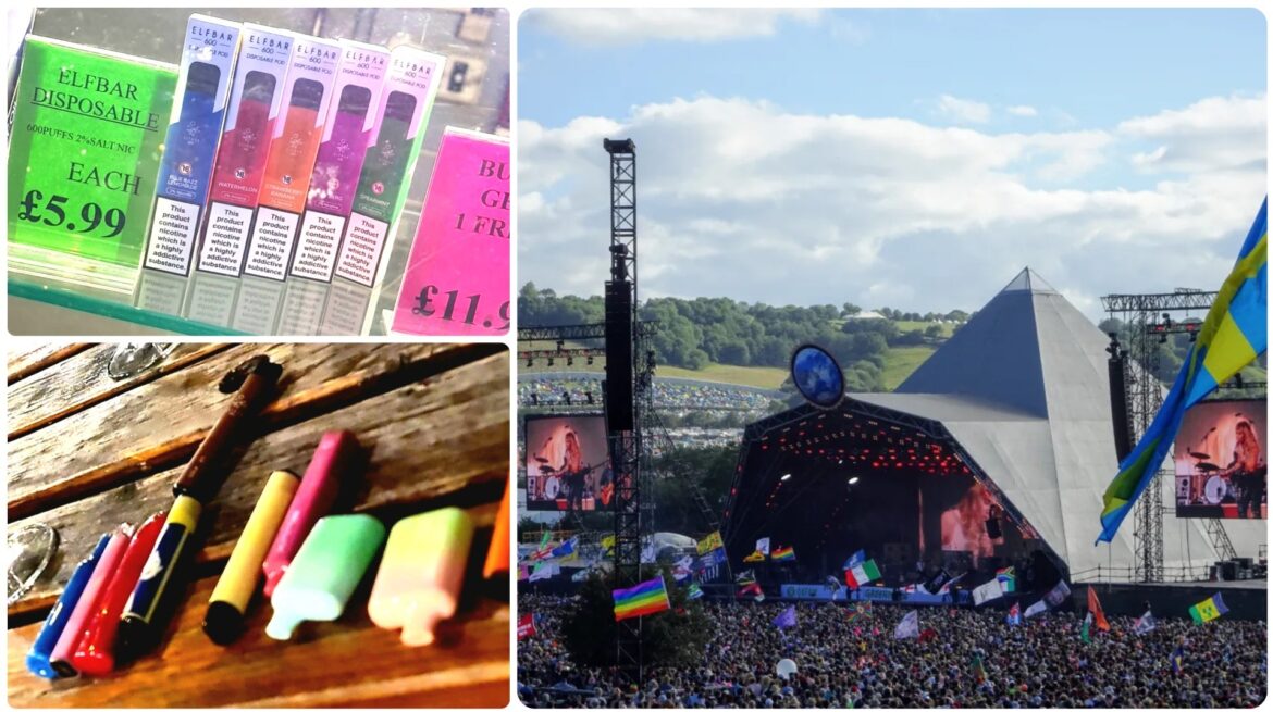 Glastonbury disposable vapes pyramid stage